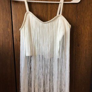 White Fringe Top